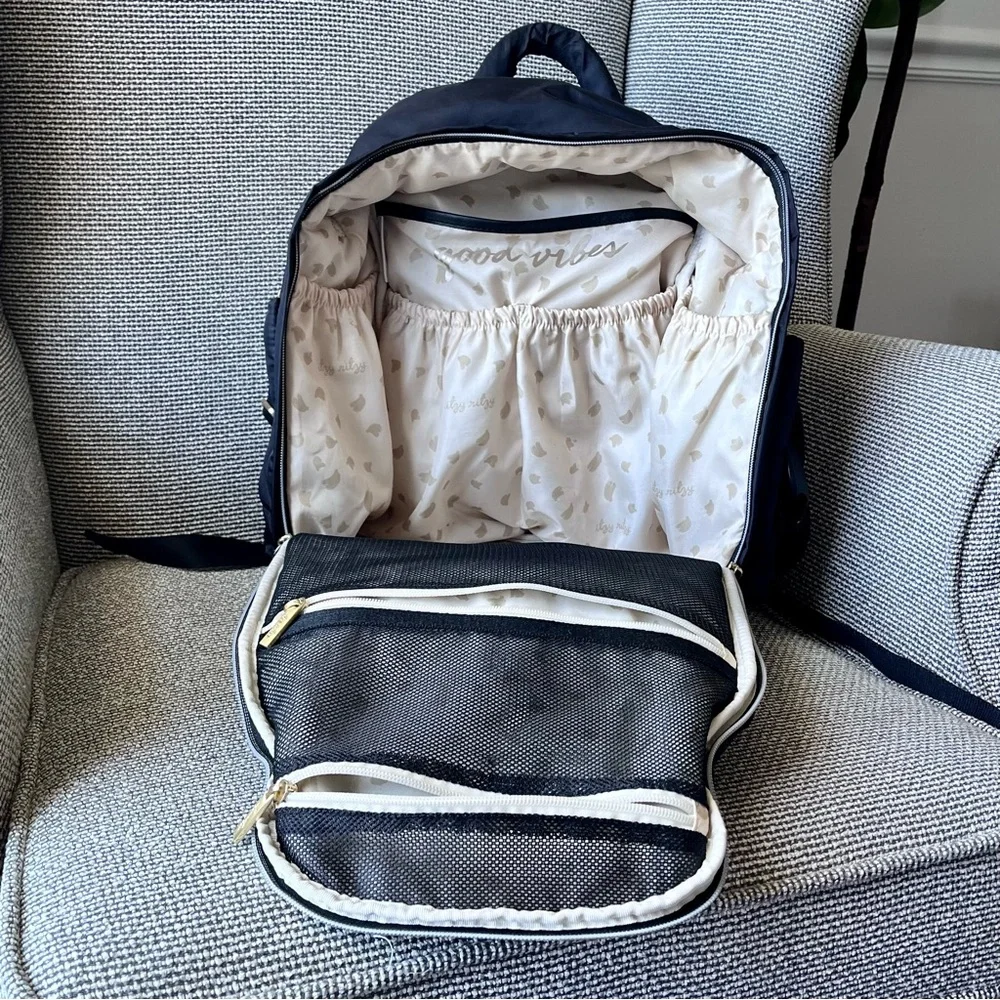 Itzy Ritzy Dream Backpack with Hand Sanitizer Charm | Midnight Black - Picture 4 of 5